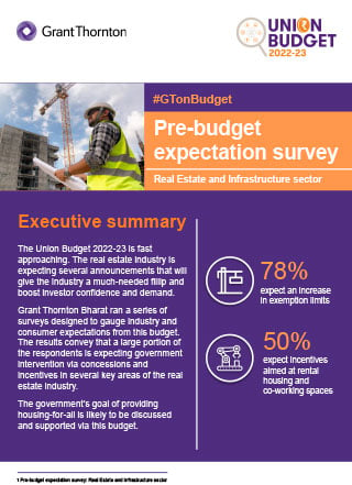 Pre budget expectation survey | Real Estate and Infrastructure sector