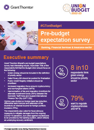 Pre-budget expectation survey | Banking, Financial Services & Insurance Sector