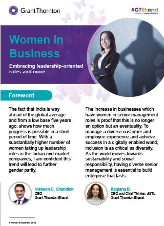 Women in business: Embracing leadership oriented roles