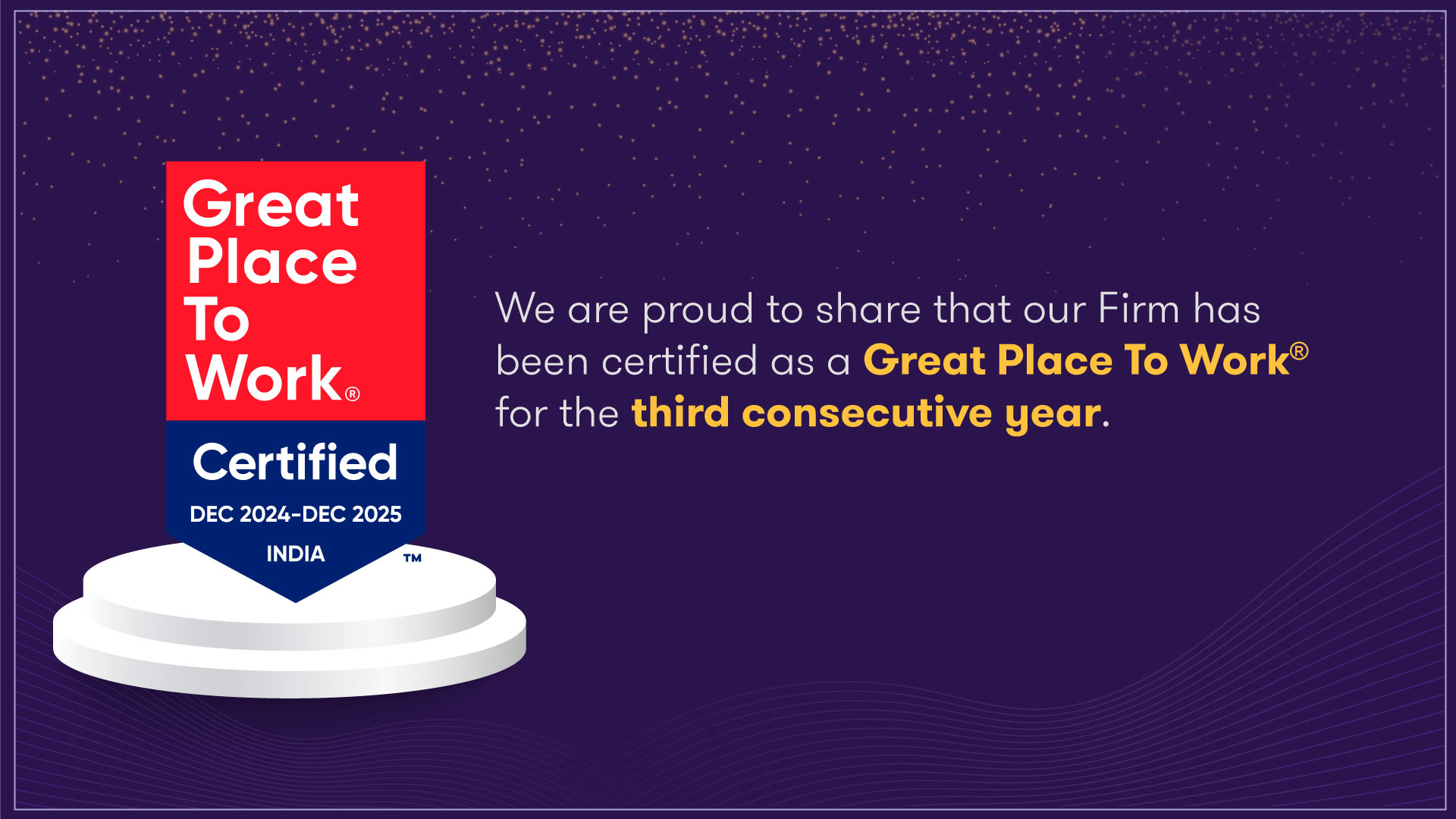 Great Place To Work Award 2024-25